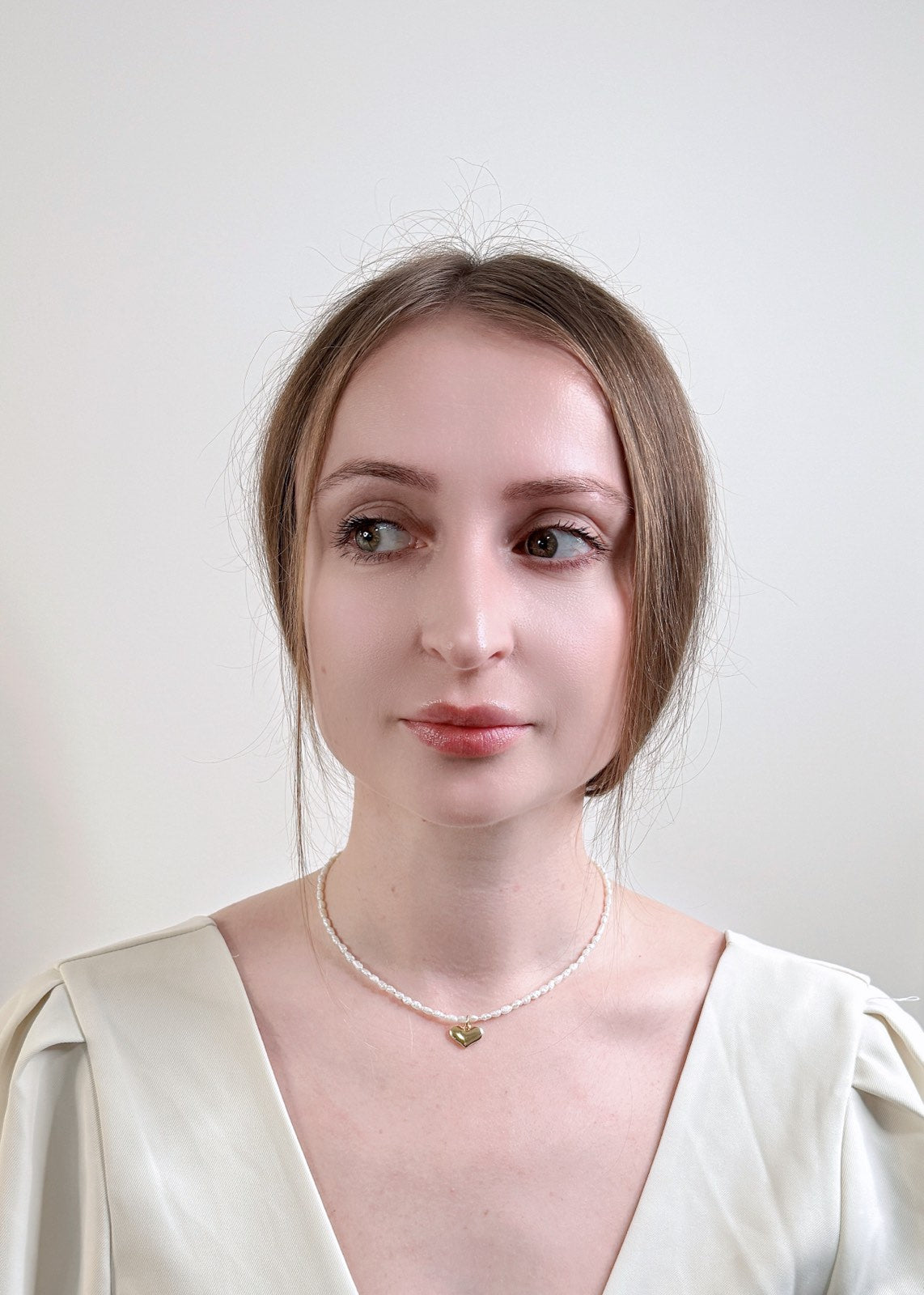 Serenity Heart Pearl Choker