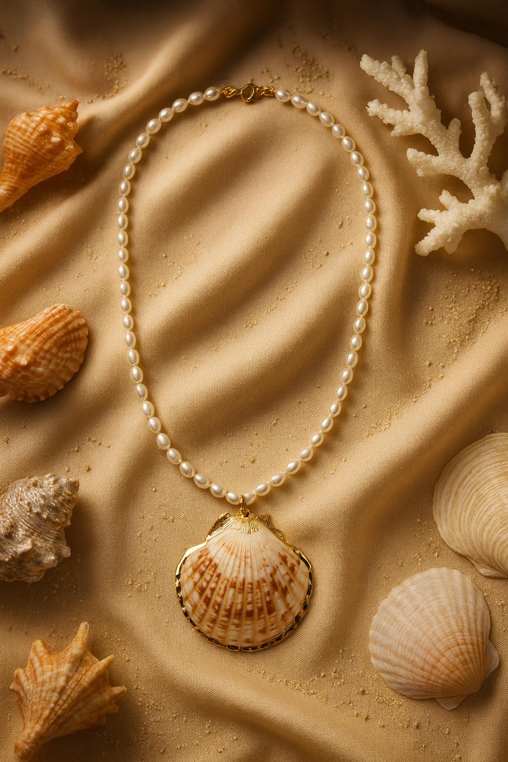Golden Coast Pearl Shell Necklace