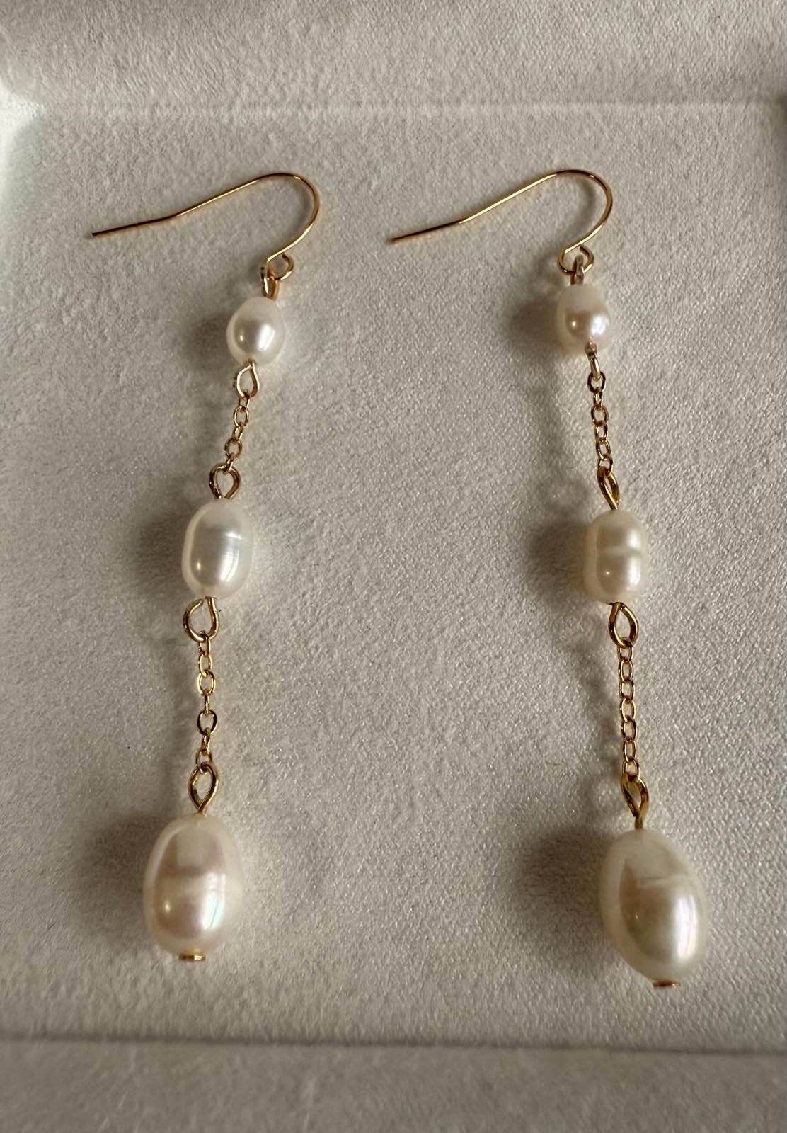Golden Halo Freshwater Pearl Drop Earrings