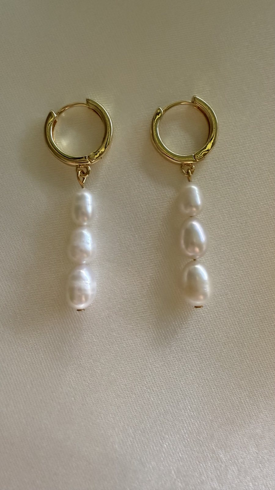 Pearl Cascade – Freshwater Triple Drop Earrings