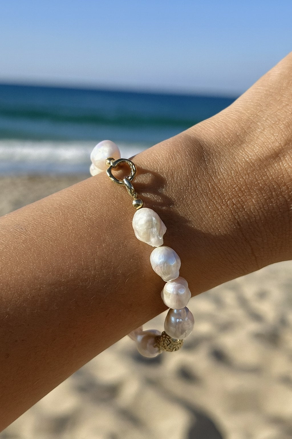 Baroque Gold Accent Pearl Bracelet