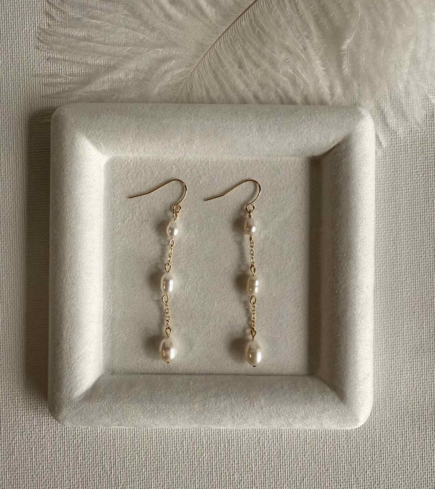 Golden Halo Freshwater Pearl Drop Earrings
