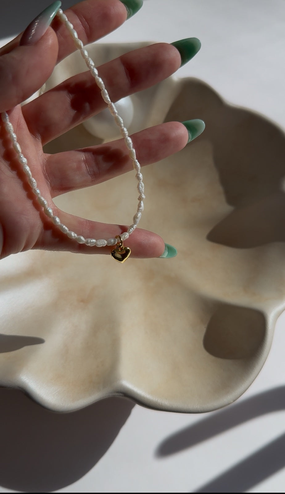 Serenity Heart Pearl Choker