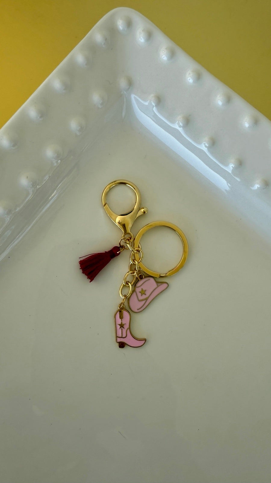 Saddle & Tassel Charm Keychain