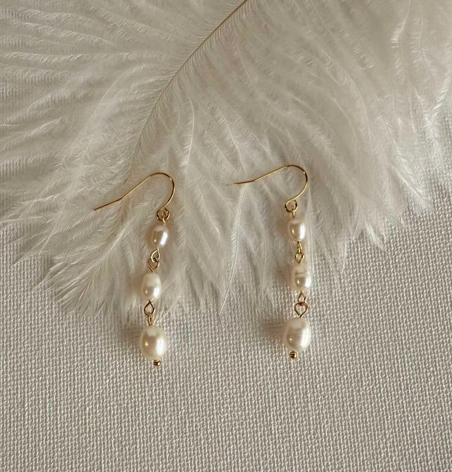 Golden Halo Freshwater Pearl Drop Earrings