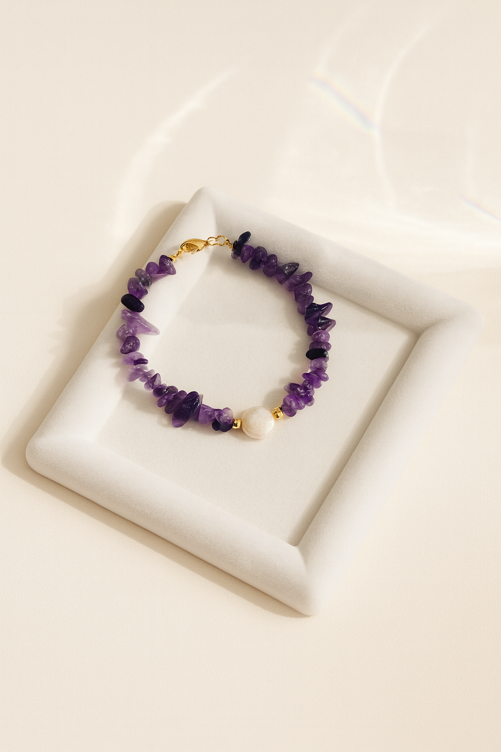 Purple Rain Baroque Pearl & Amethyst Bracelet
