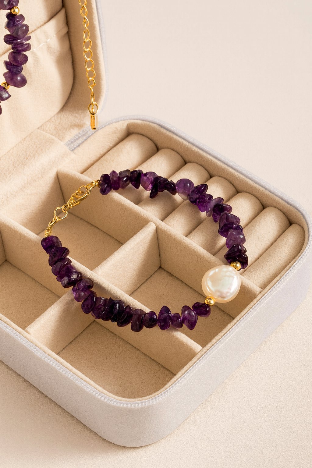 Purple Rain Baroque Pearl & Amethyst Bracelet