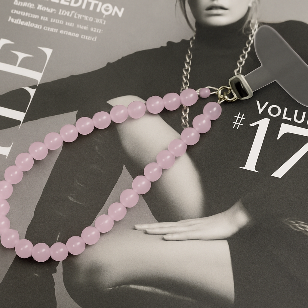 Blush Aura – Rose Quartz Beaded Phone Strap