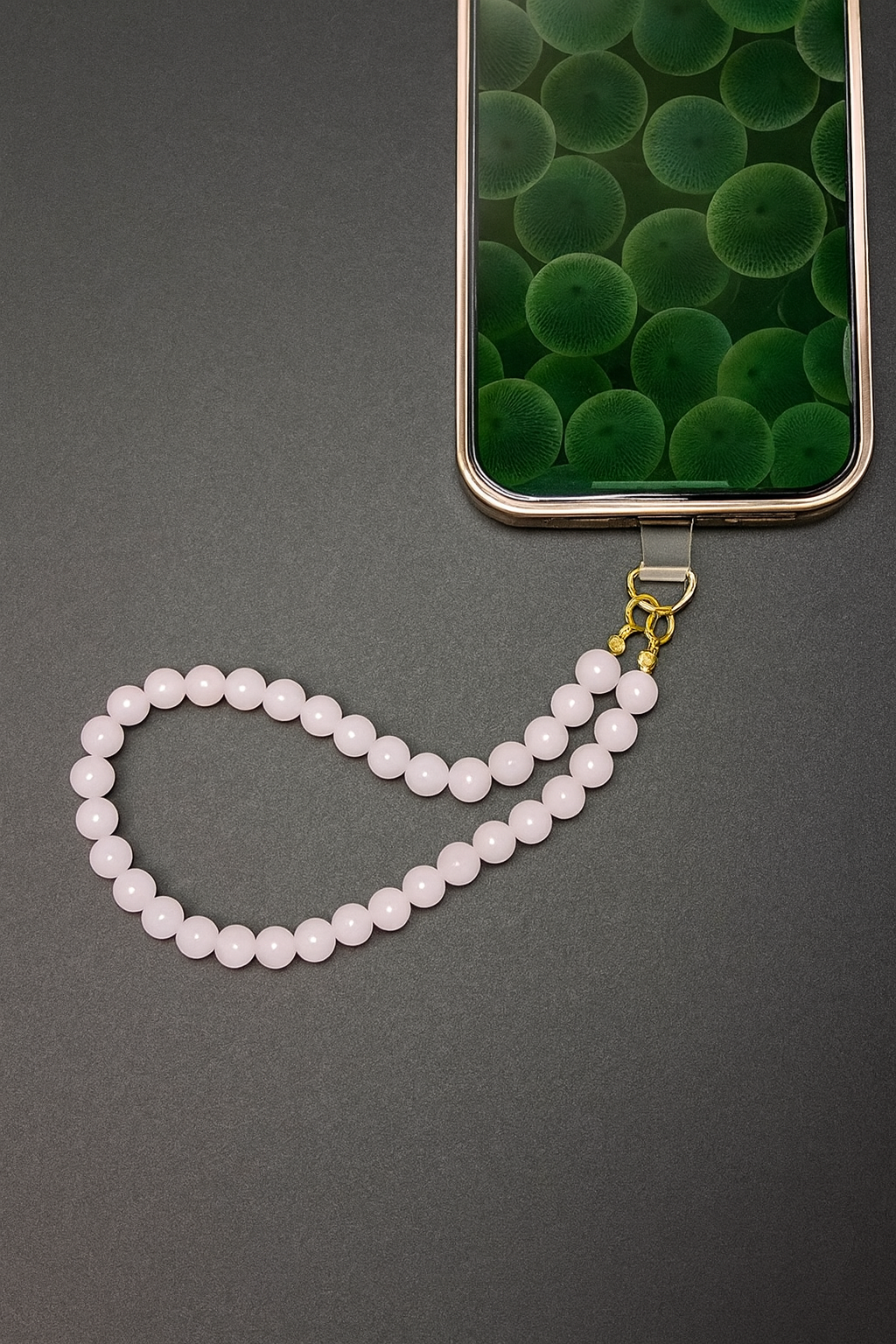 Blush Aura – Rose Quartz Beaded Phone Strap