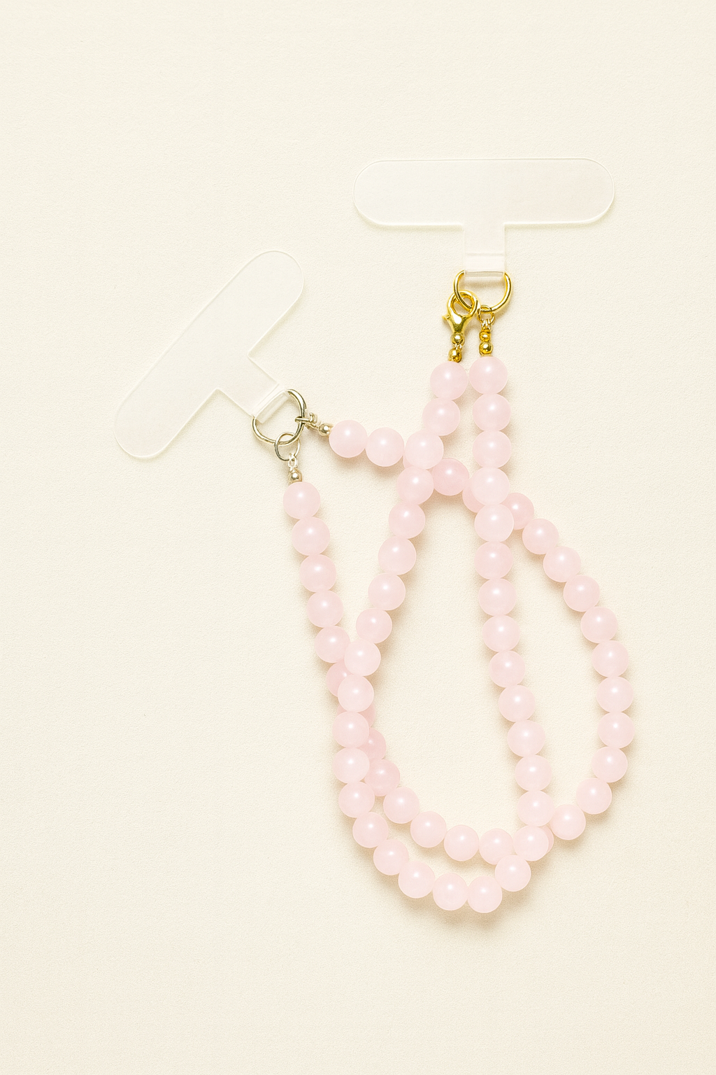 Blush Aura – Rose Quartz Beaded Phone Strap