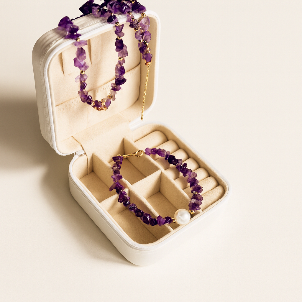 Purple Rain Baroque Pearl & Amethyst Bracelet
