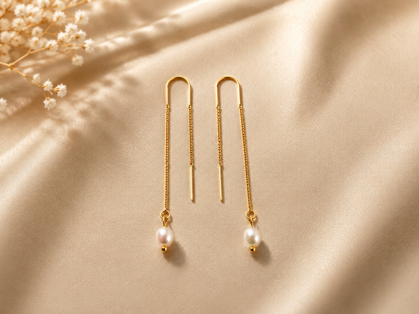 Celeste Pearl Threader Earrings