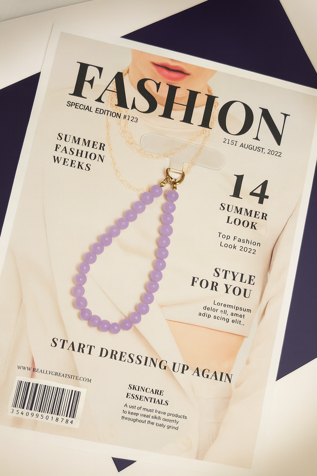 Amethyst Glow Beaded Phone Strap
