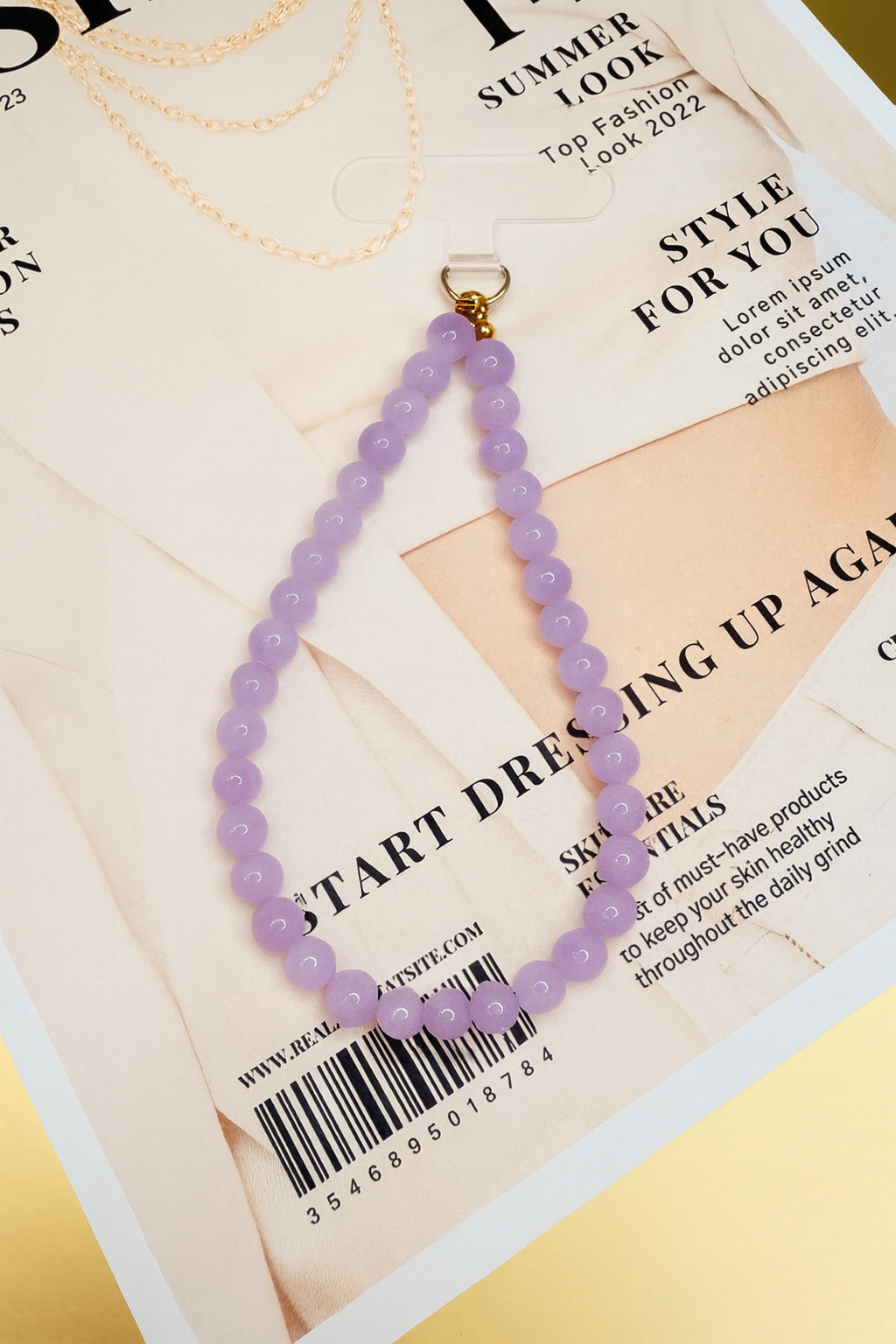 Amethyst Glow Beaded Phone Strap