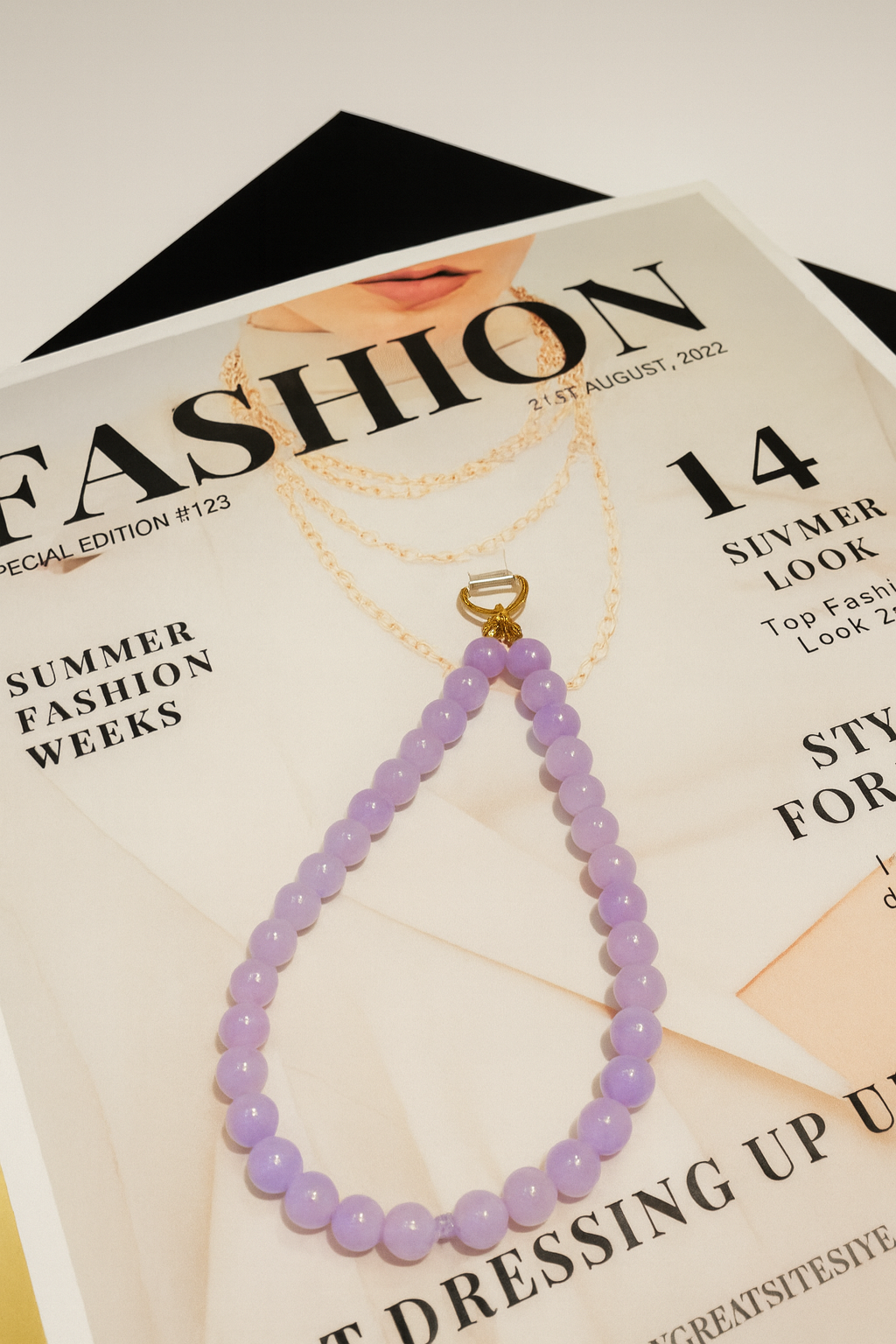 Amethyst Glow Beaded Phone Strap