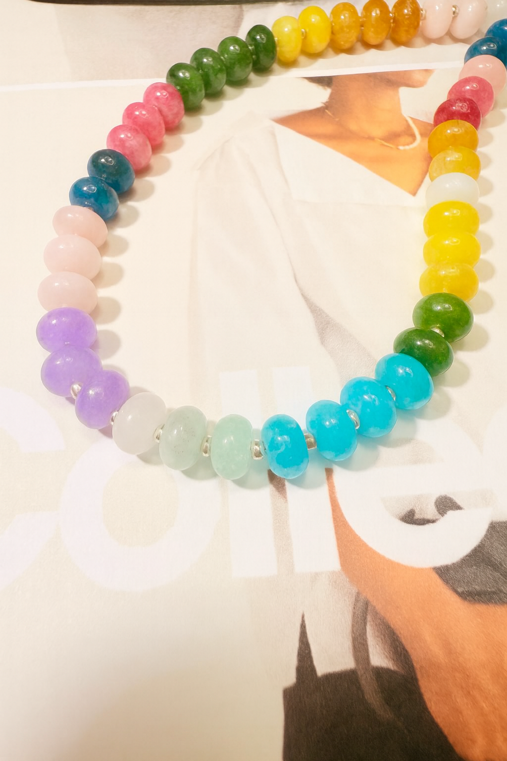 Prism Loop – Rainbow Quartz Beaded Phone Strap