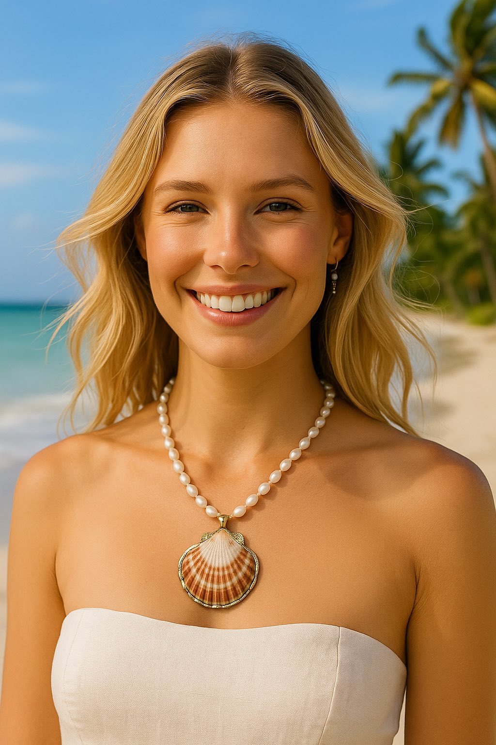 Golden Coast Pearl Shell Necklace