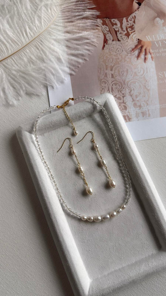 Golden Halo Freshwater Pearl Drop Earrings
