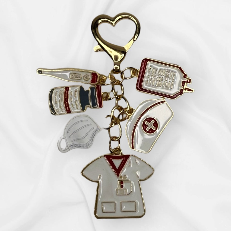 Gold Heart Clasp Nurse Doctor Handmade Gift