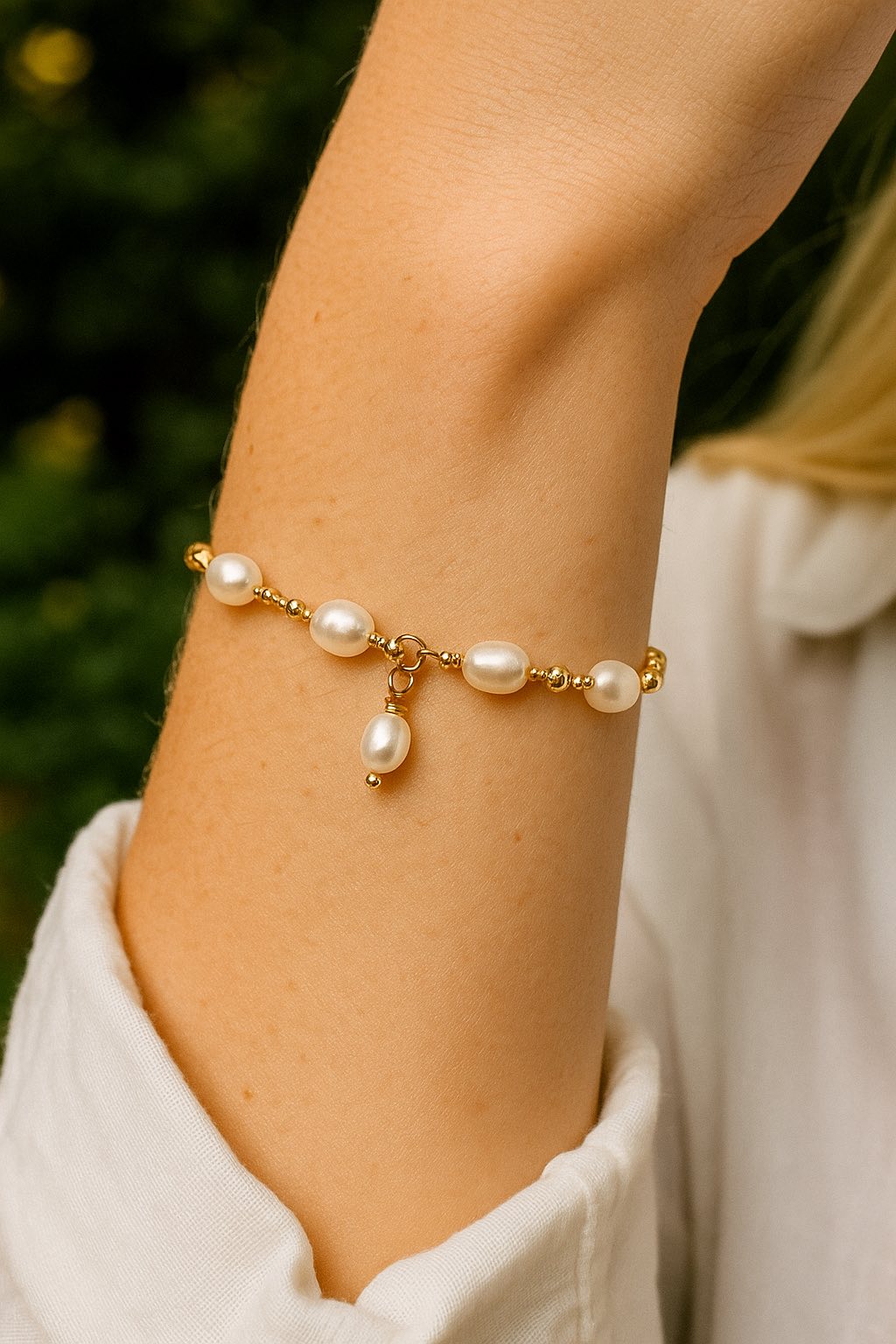 Golden Grace Pearl Bracelet