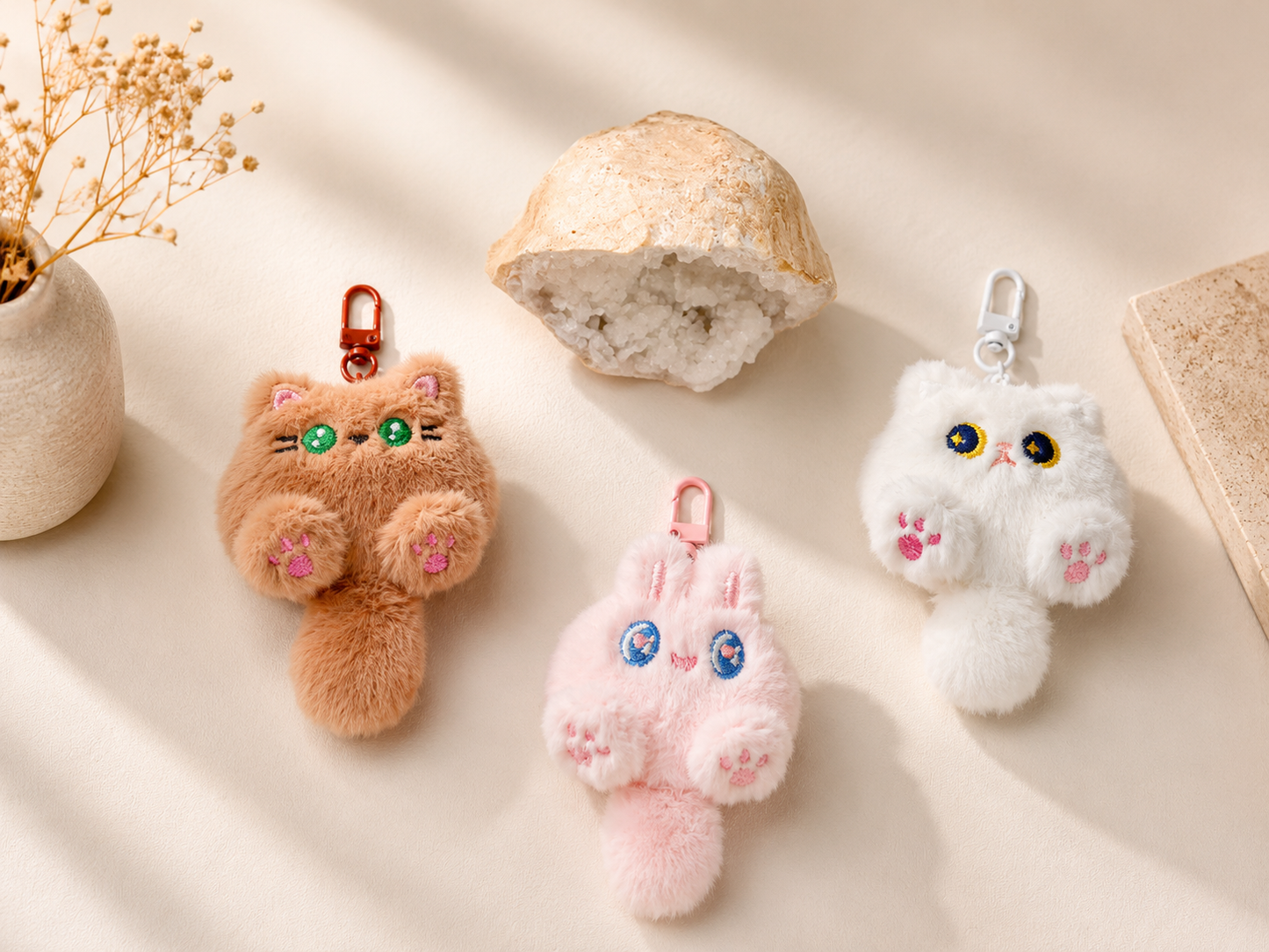 Fluffy Animal Keychain