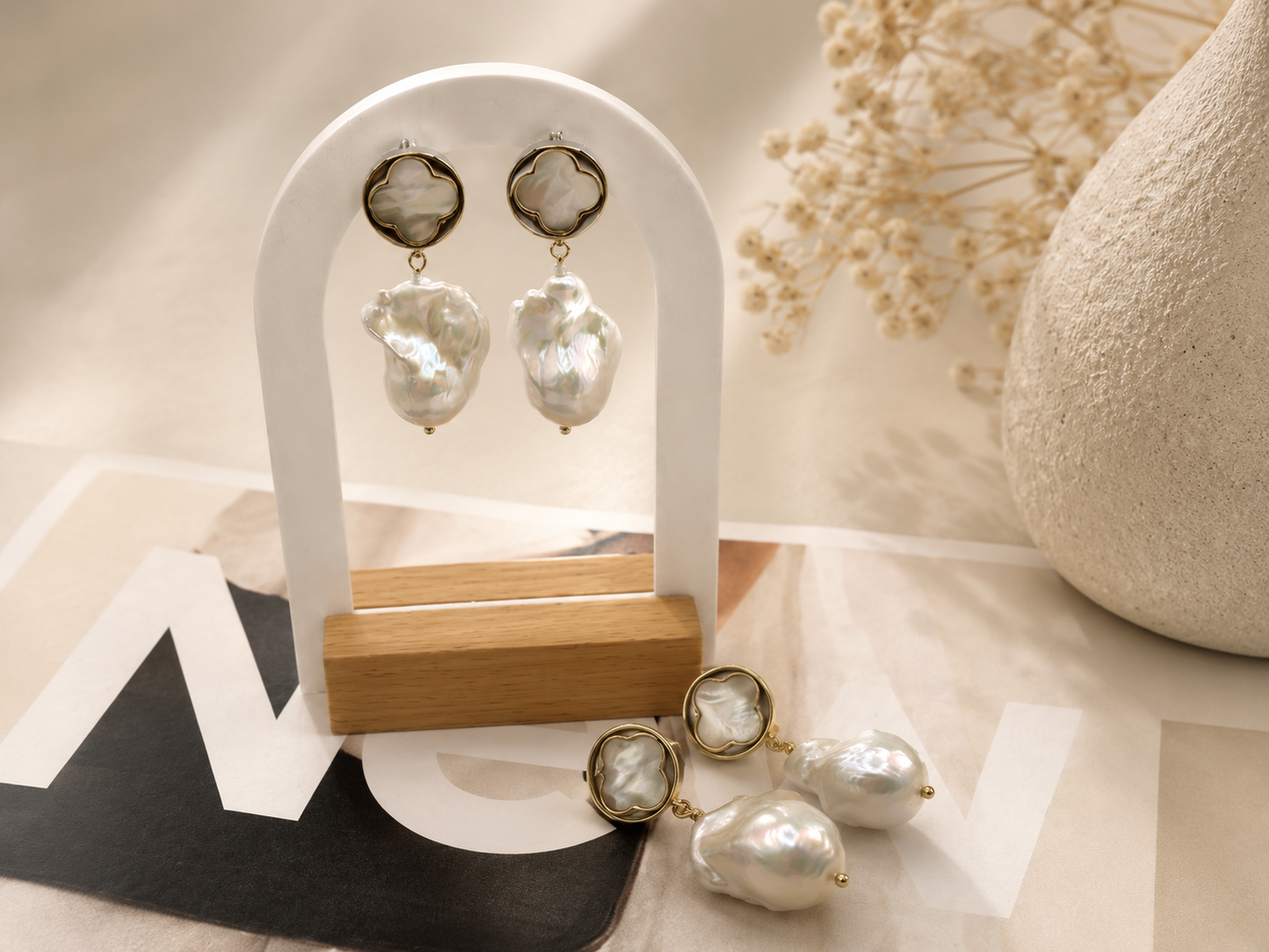 Imperial Glow Baroque Pearl Drop Earrings