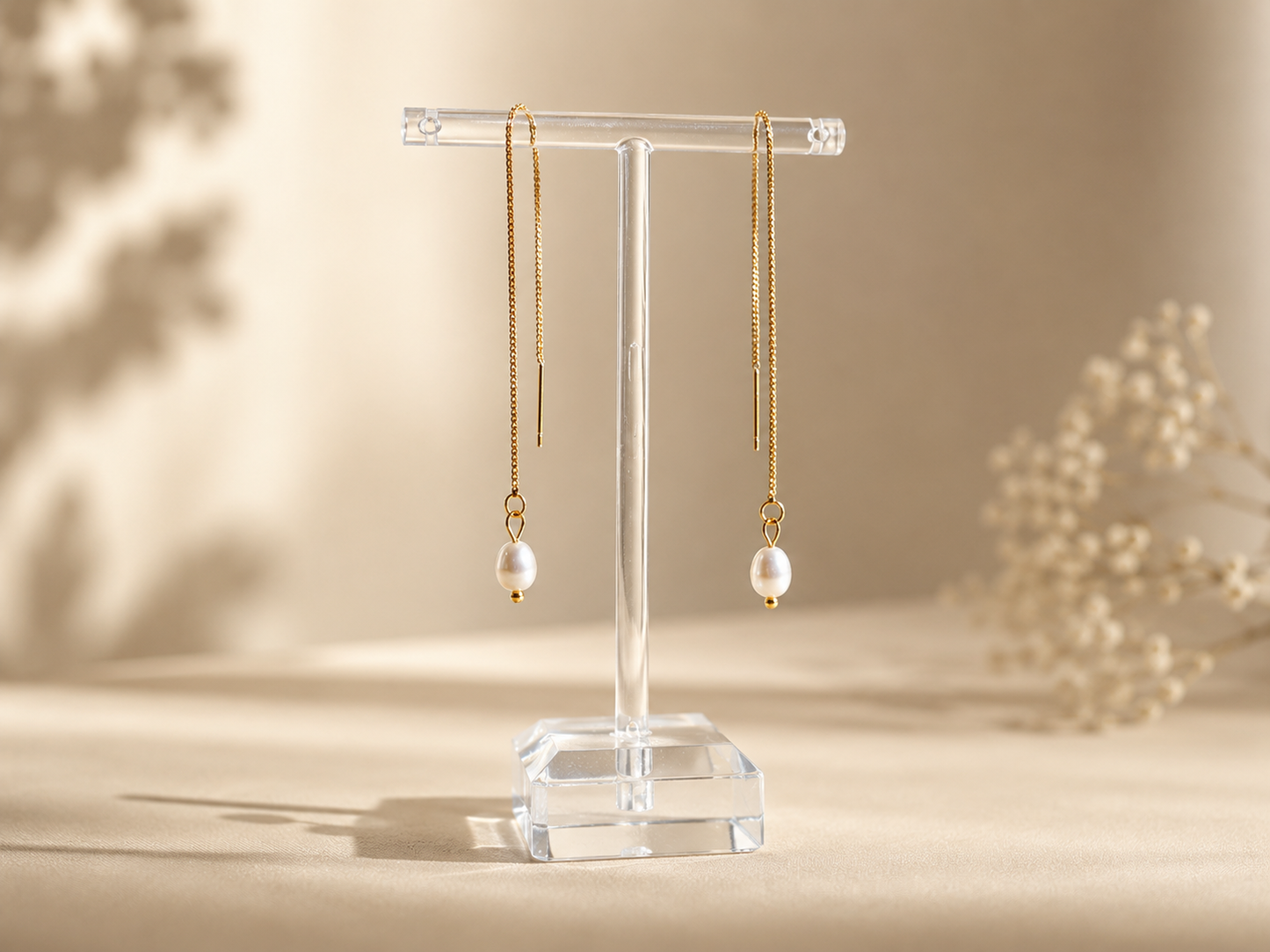 Celeste Pearl Threader Earrings