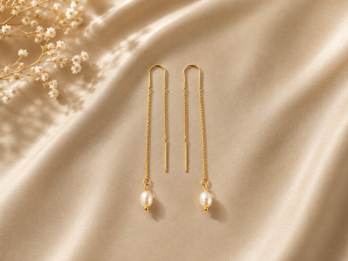 Celeste Pearl Threader Earrings