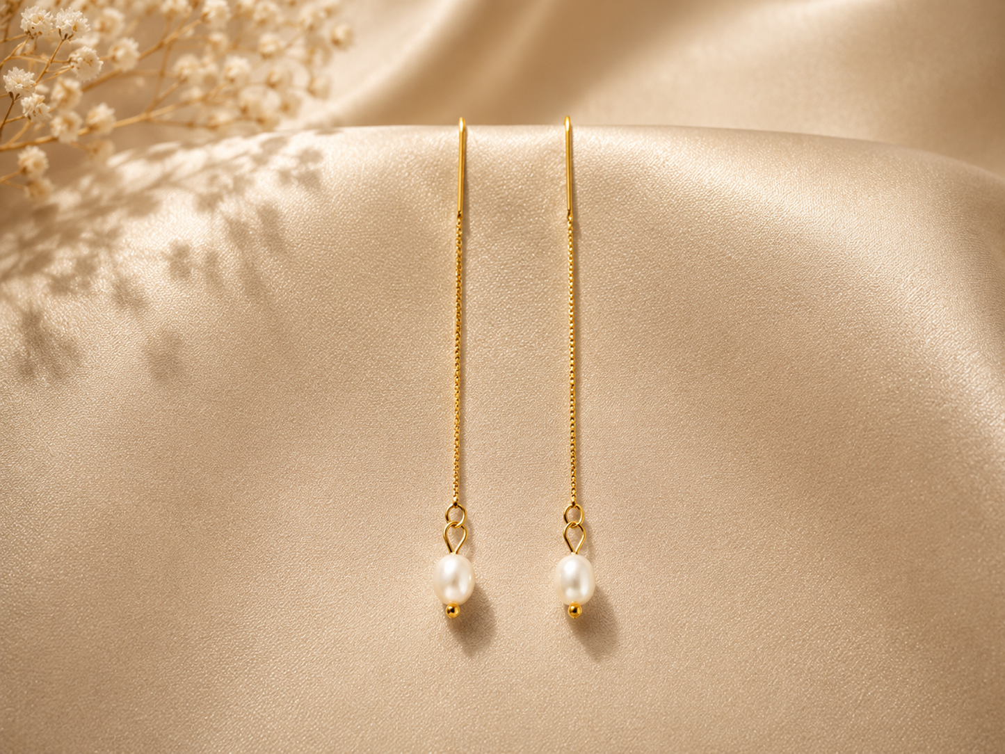 Celeste Pearl Threader Earrings