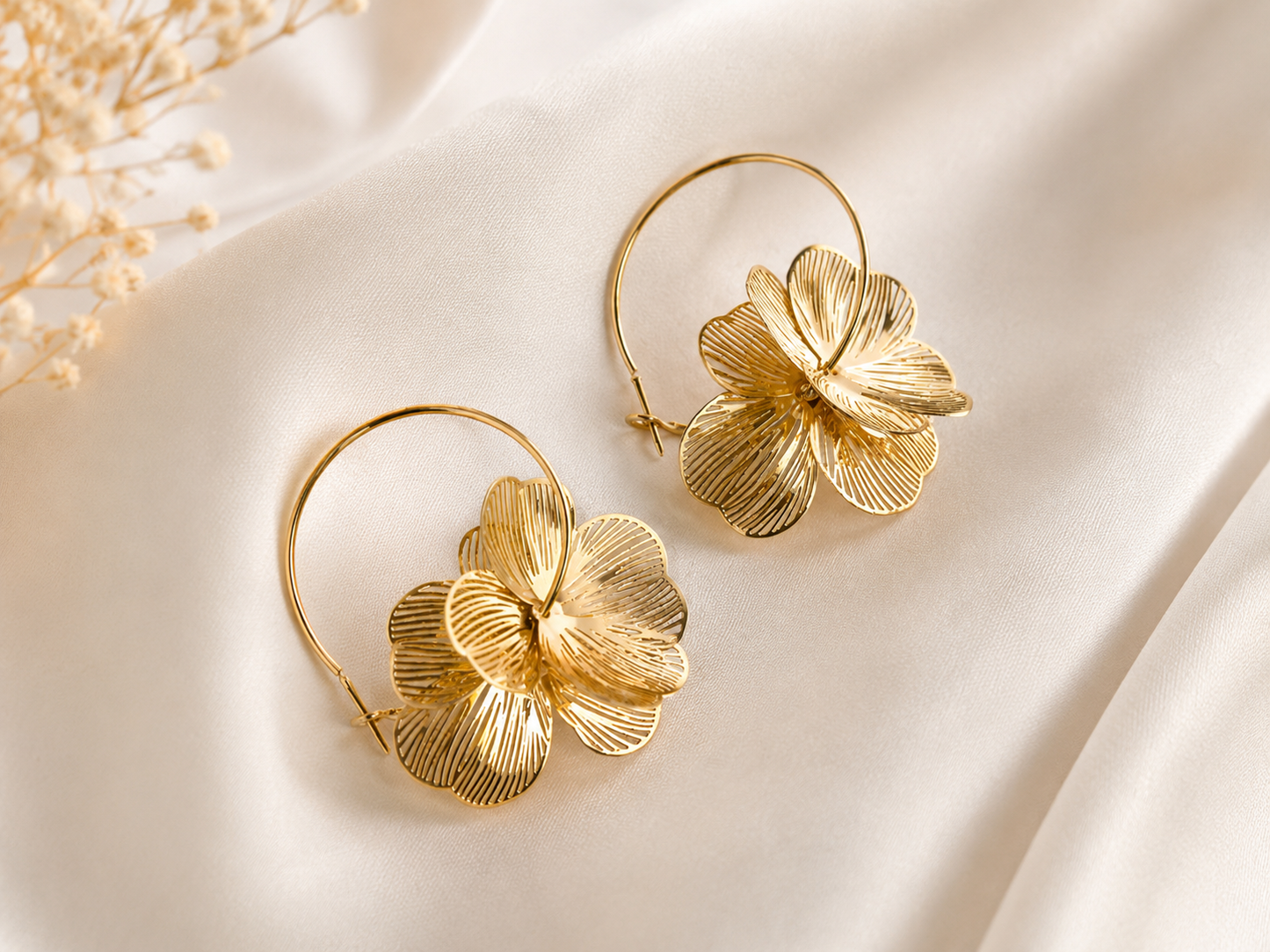 Golden Bloom Hoops