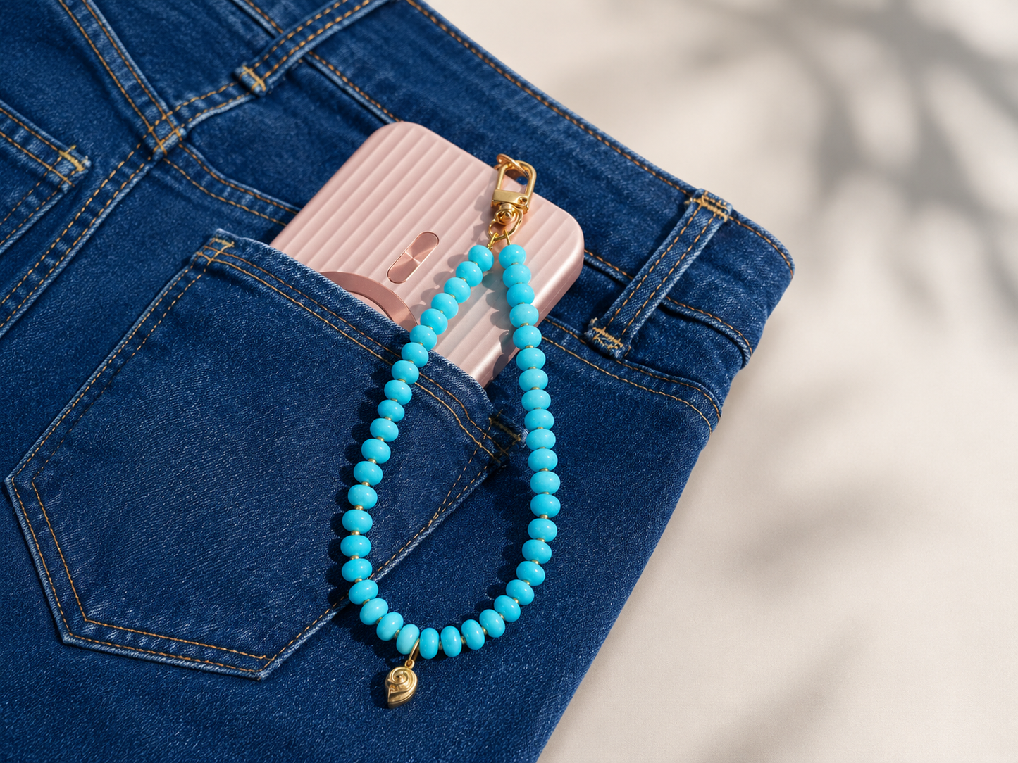 Azure Tide Gemstone Phone Wristlet