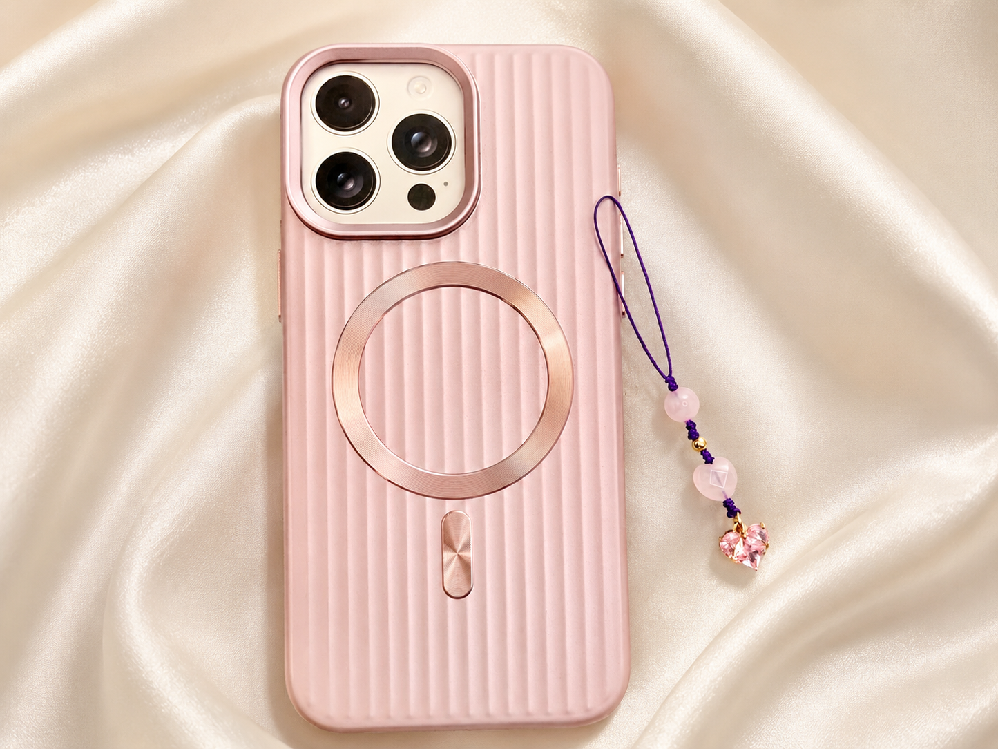 Soft Girl Rose Quartz Heart Charm