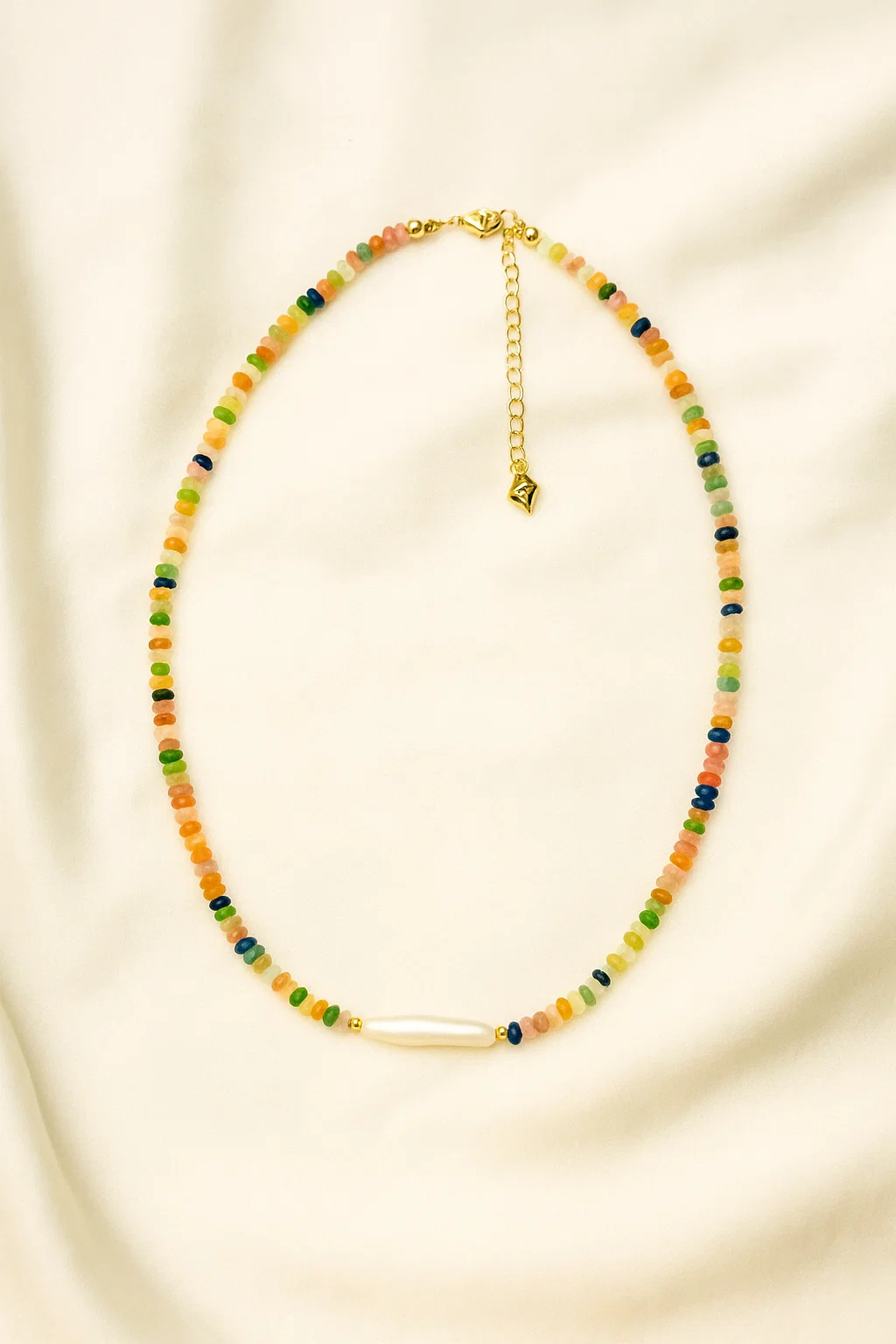 Rainbow Muse Gemstone & Pearl Choker