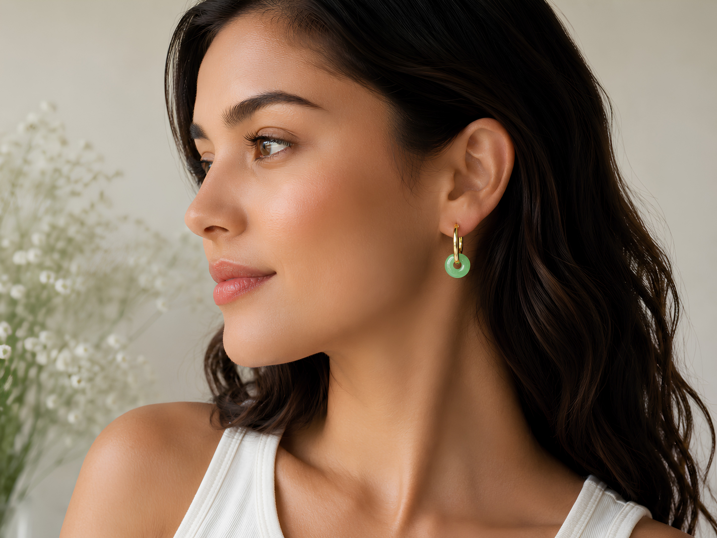 Luna Gemstone Hoops