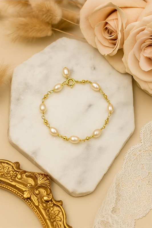 Golden Grace Pearl Bracelet