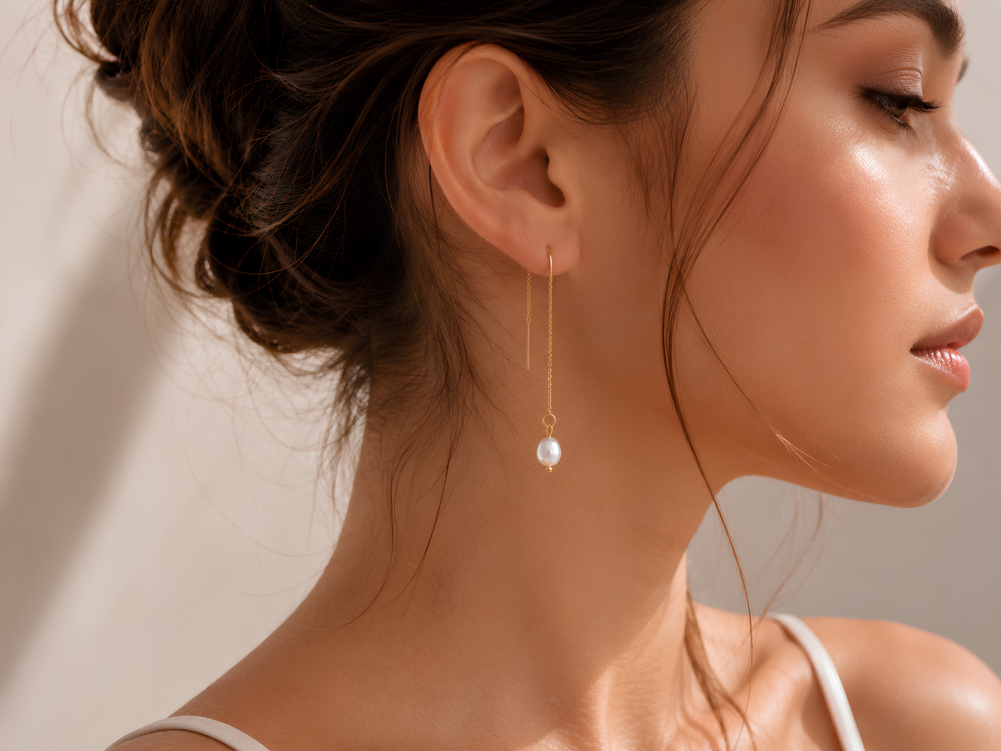 Celeste Pearl Threader Earrings