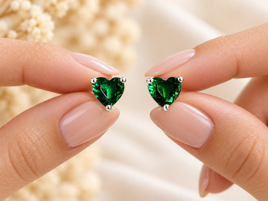 Emerald Kiss Studs