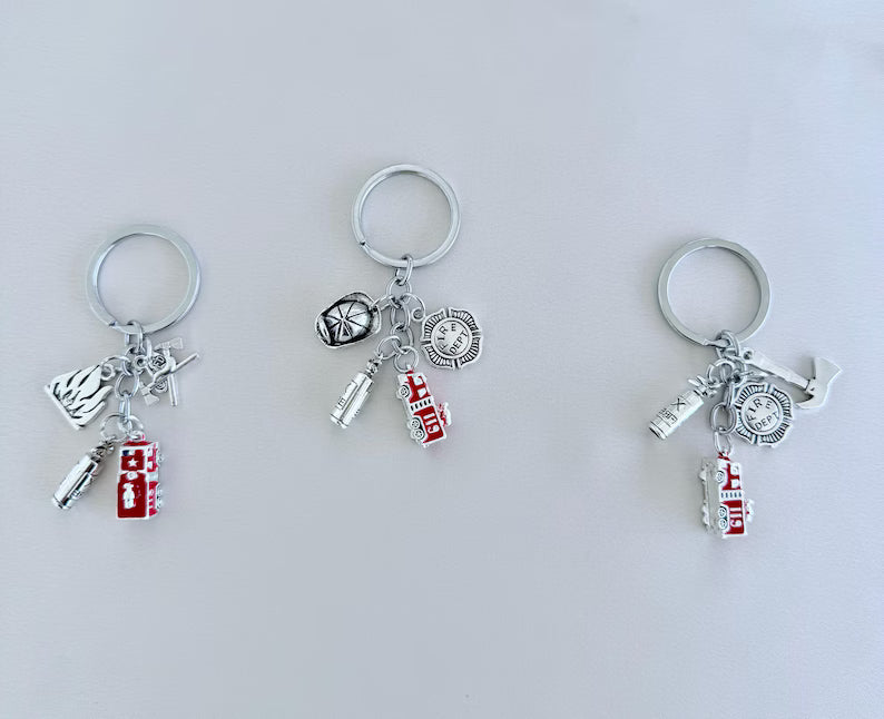 Fireman Charm Keychain