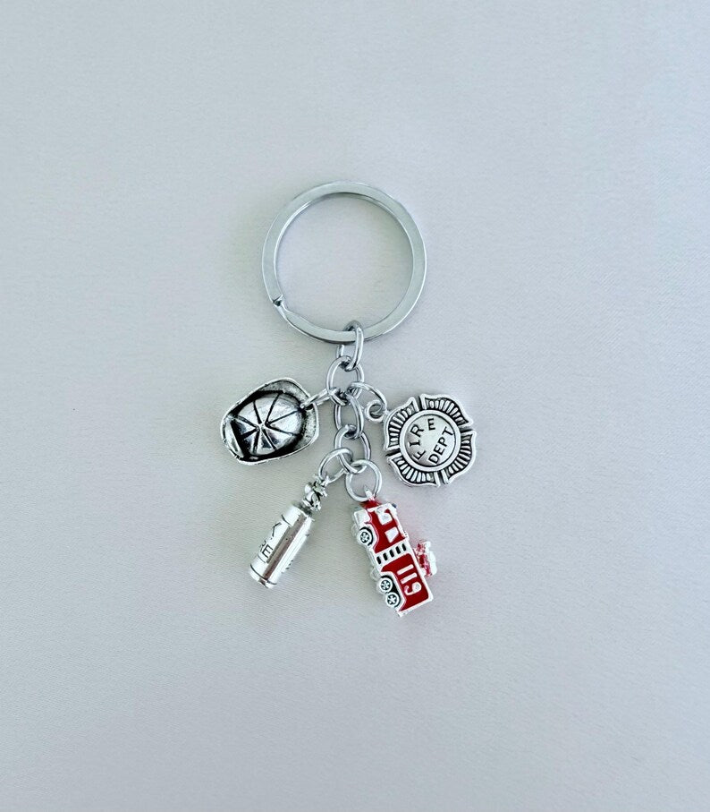 Fireman Charm Keychain