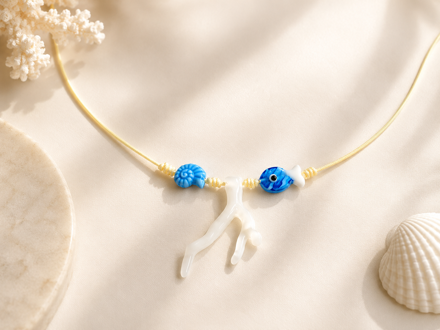 Seabreeze Coral Cord Necklace