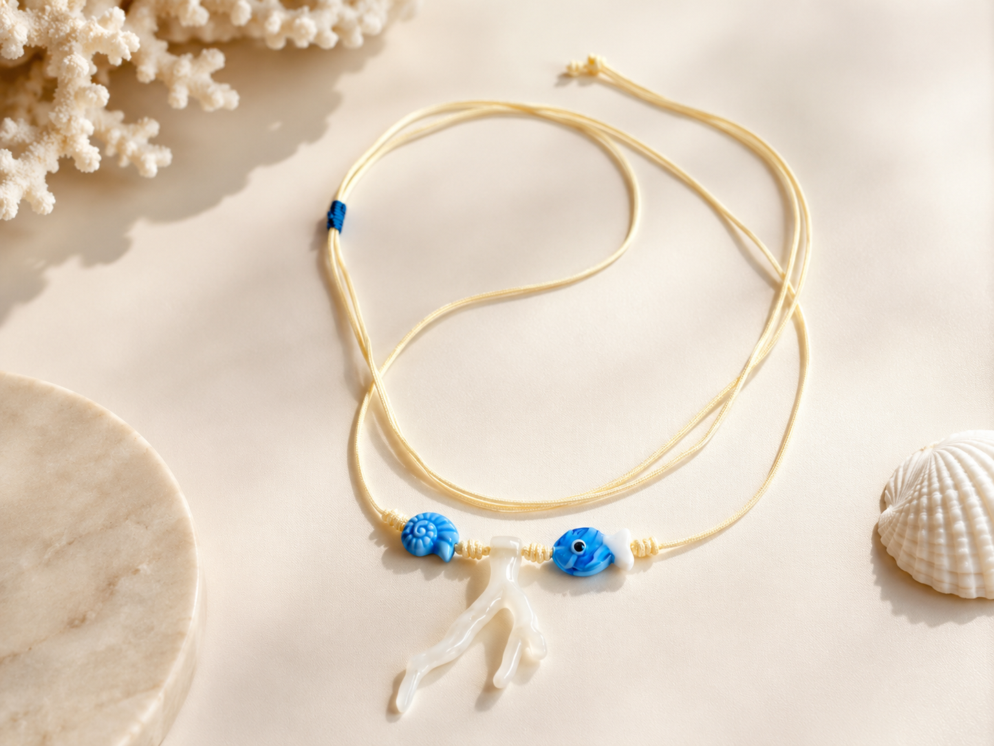 Seabreeze Coral Cord Necklace