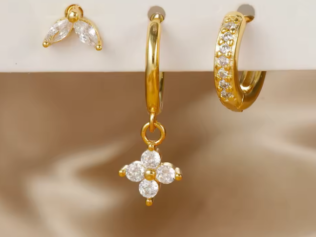 Ethereal Bloom Textured Dangle Earrings