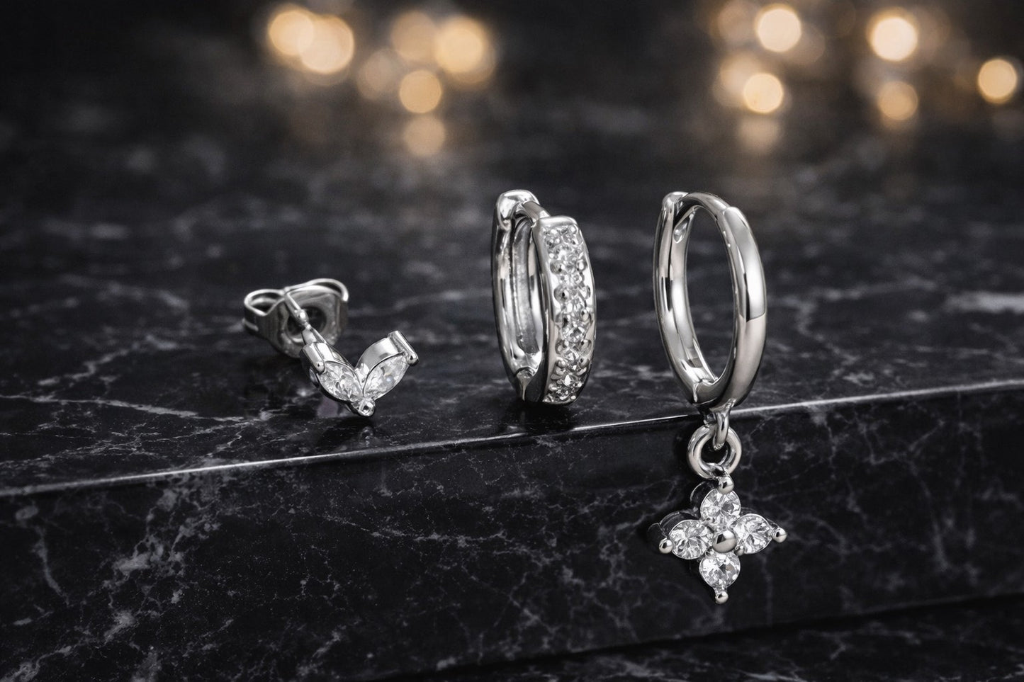 Ethereal Bloom Textured Dangle Earrings