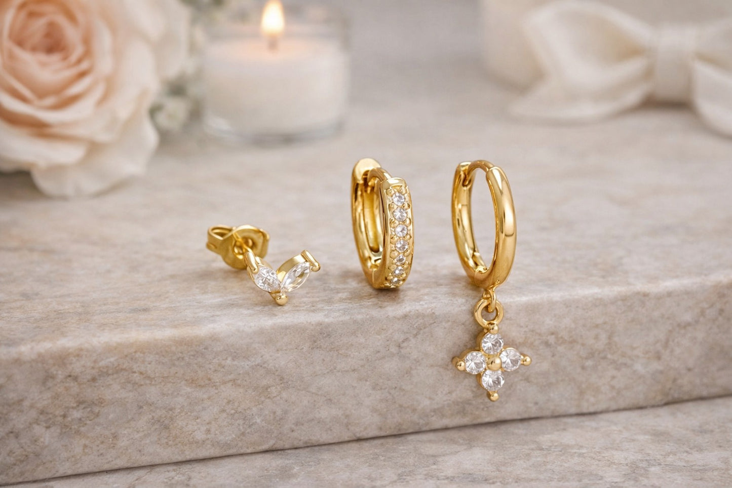 Ethereal Bloom Textured Dangle Earrings