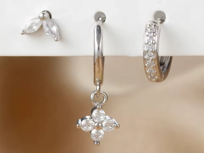 Ethereal Bloom Textured Dangle Earrings