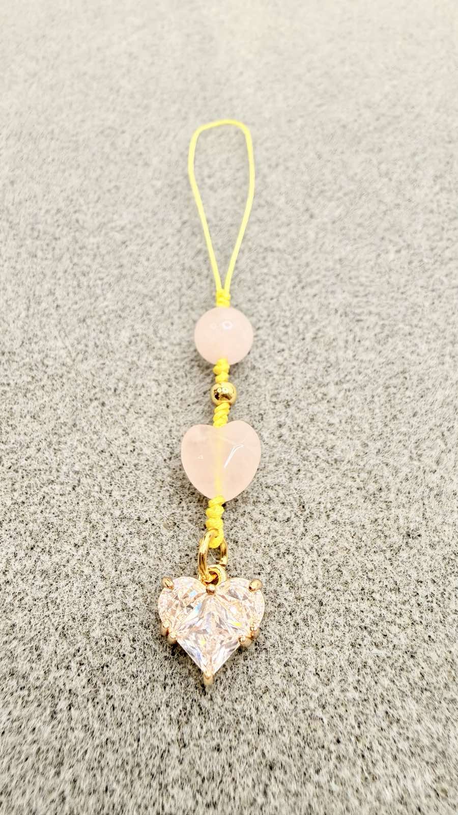 Soft Girl Rose Quartz Heart Charm