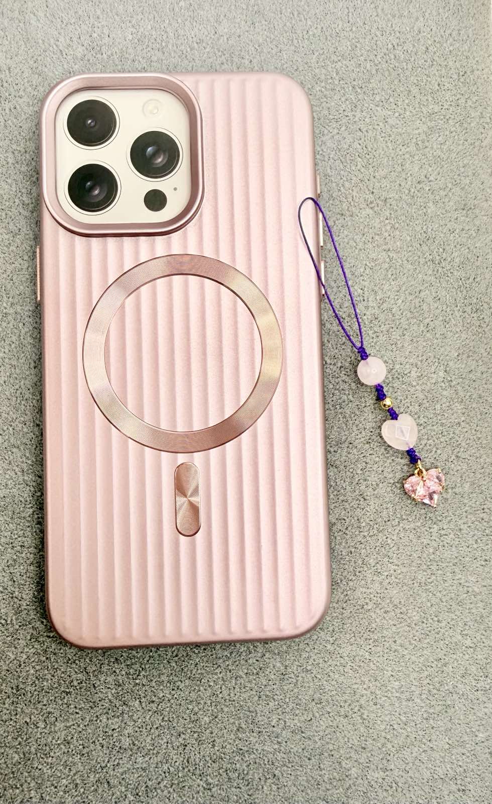 Soft Girl Rose Quartz Heart Charm