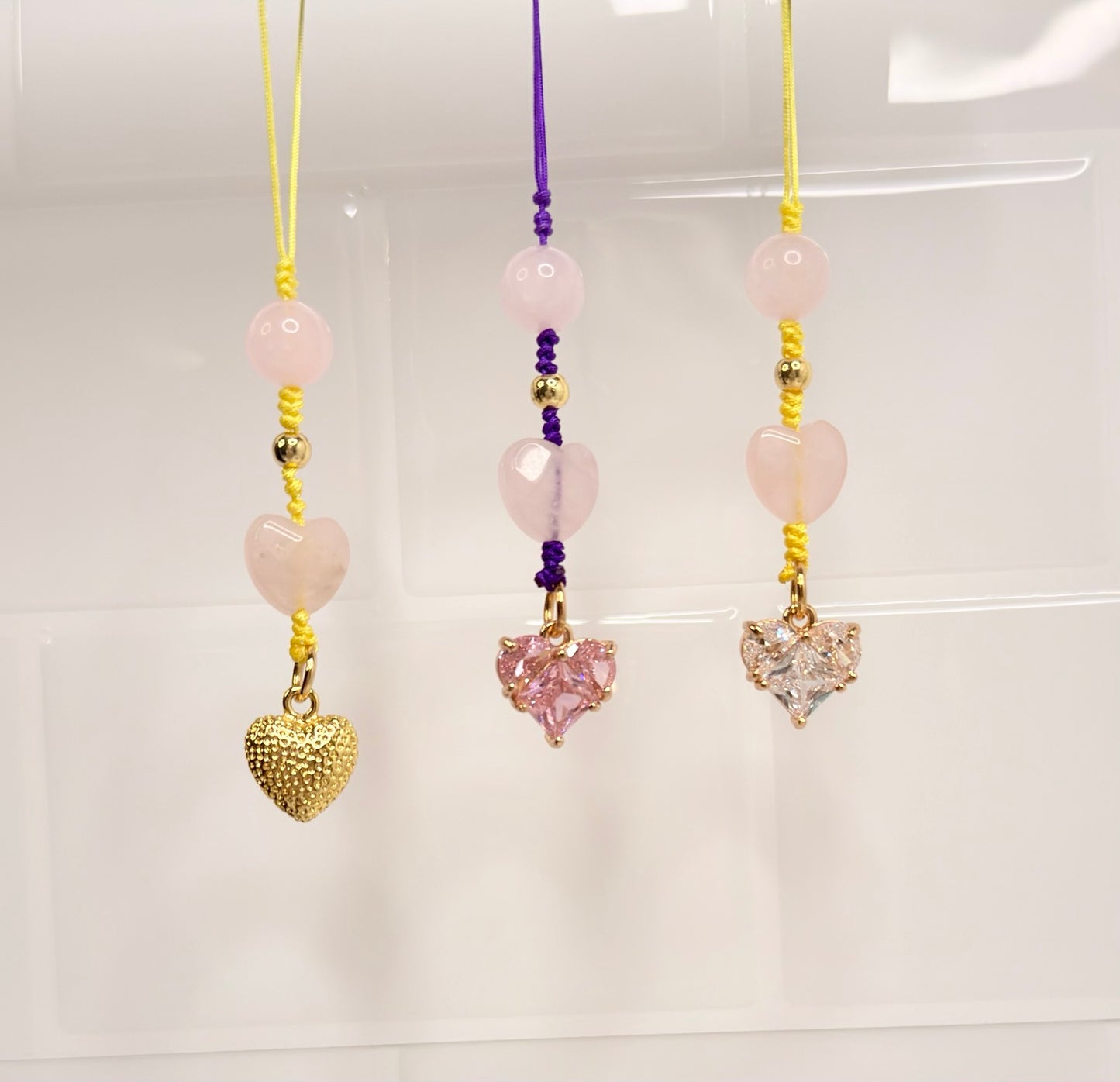 Soft Girl Rose Quartz Heart Charm