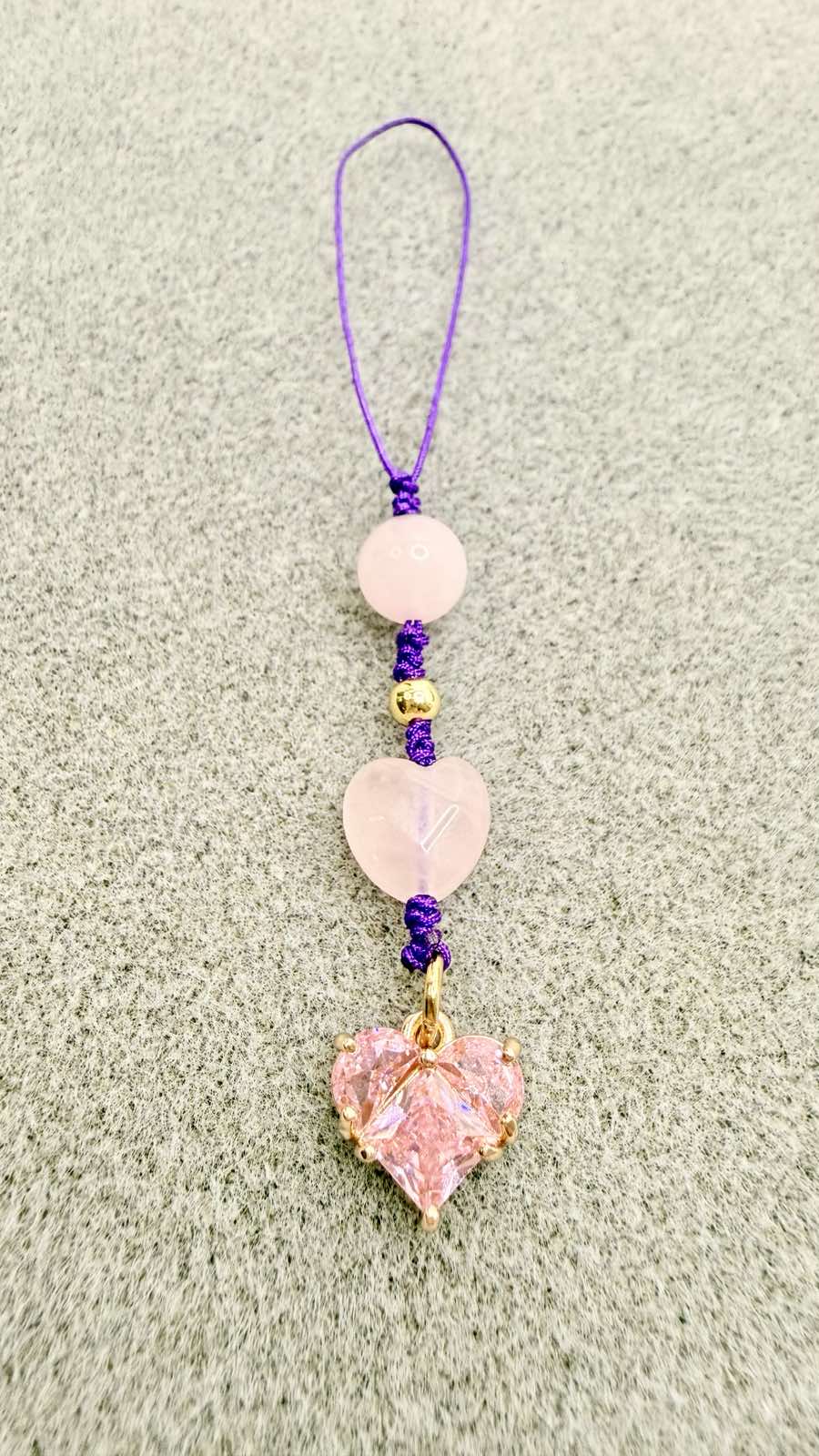 Soft Girl Rose Quartz Heart Charm