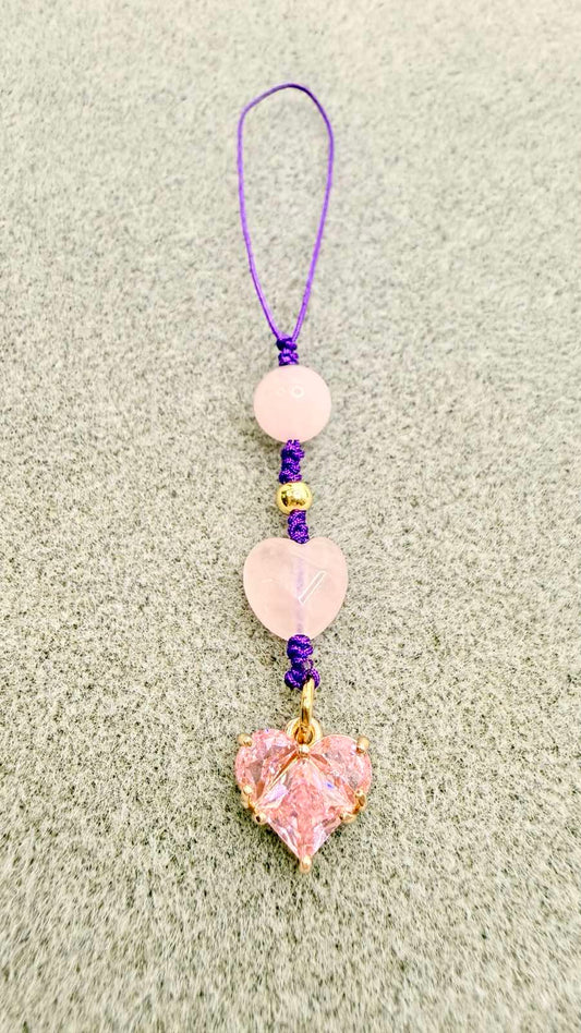 Soft Girl Rose Quartz Heart Charm